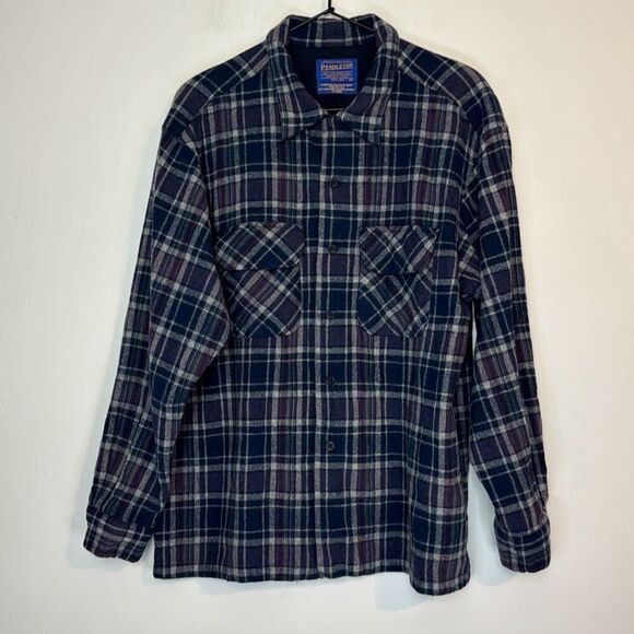 Pendelton Virgin Wool Plaid Button Down XL - Picture 1 of 5